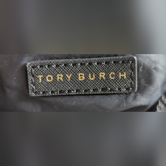 EUC Tory Burch Scout Mini Nylon Backpack in black flap magnetic clasp closure - Picture 3 of 16